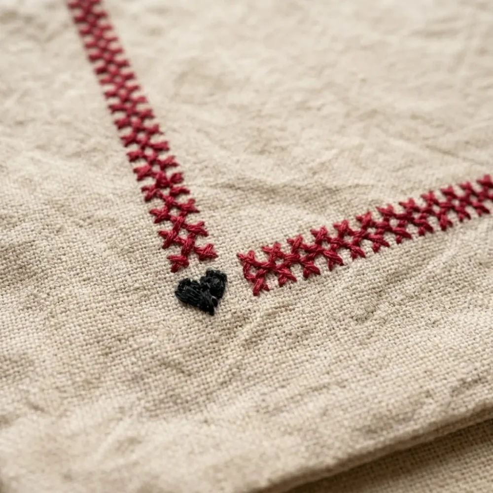 Linen Carta Tote – embroidery detail