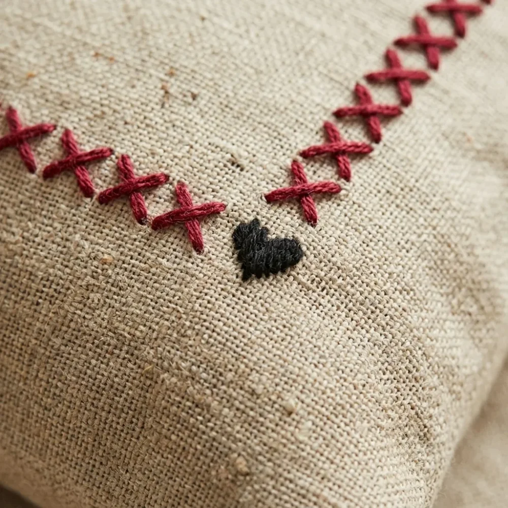 Carta Pillow Cover – embroidery detail