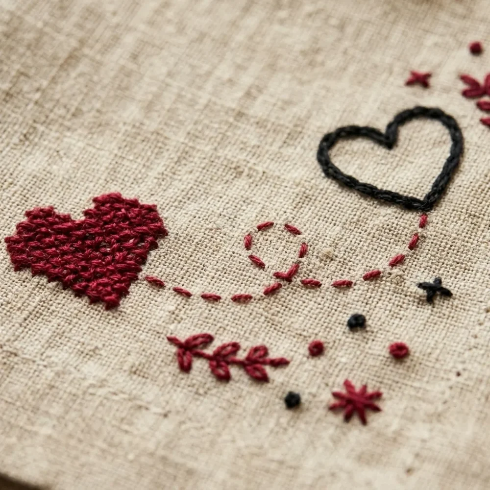 Coração Napkins, Set of 4 – embroidery detail