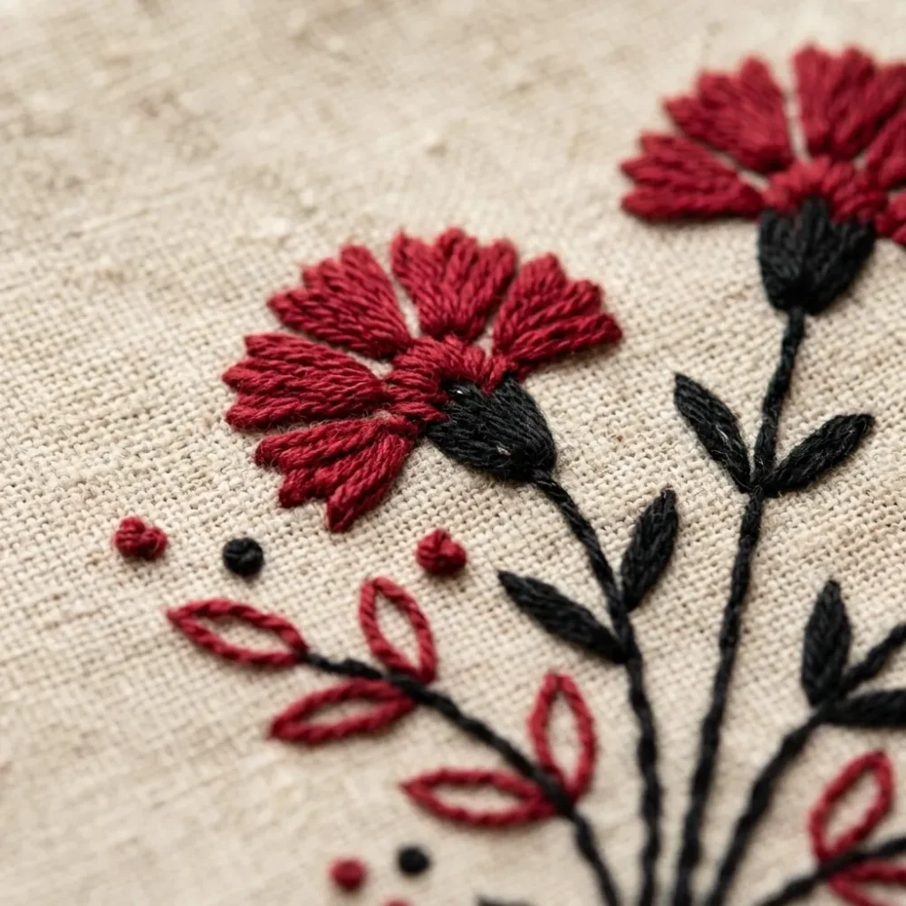 Cravo Handkerchief Set – embroidery detail