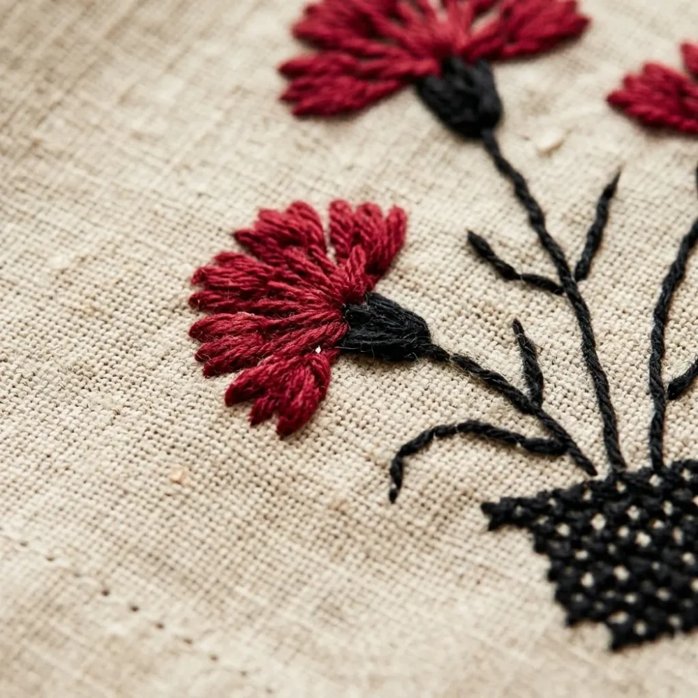 Cravo Napkins, Set of 4 – embroidery detail