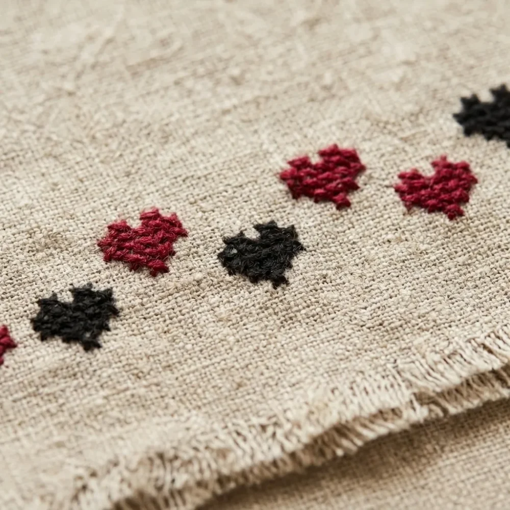 Little Hearts Handkerchief Set – embroidery detail