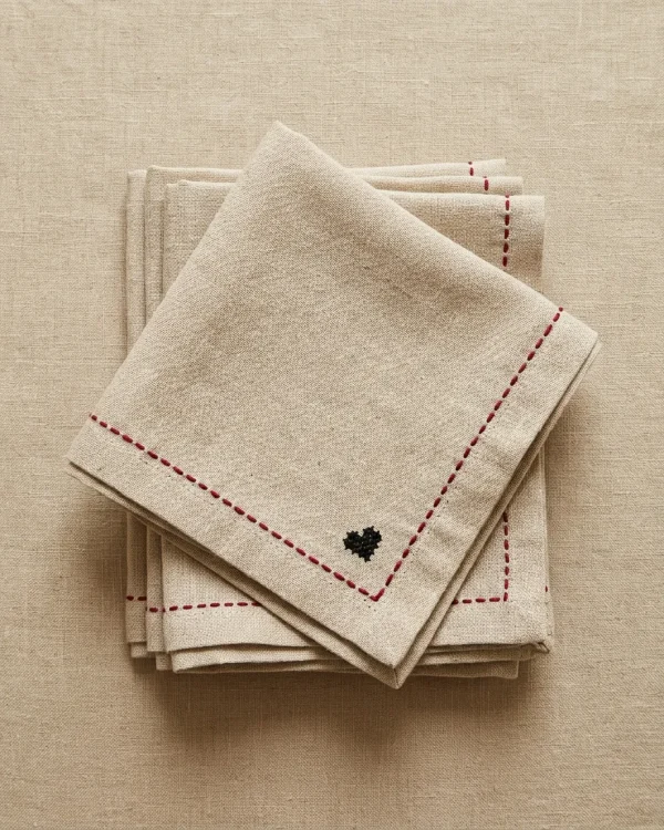 Running Stitch Napkins, Set of 6