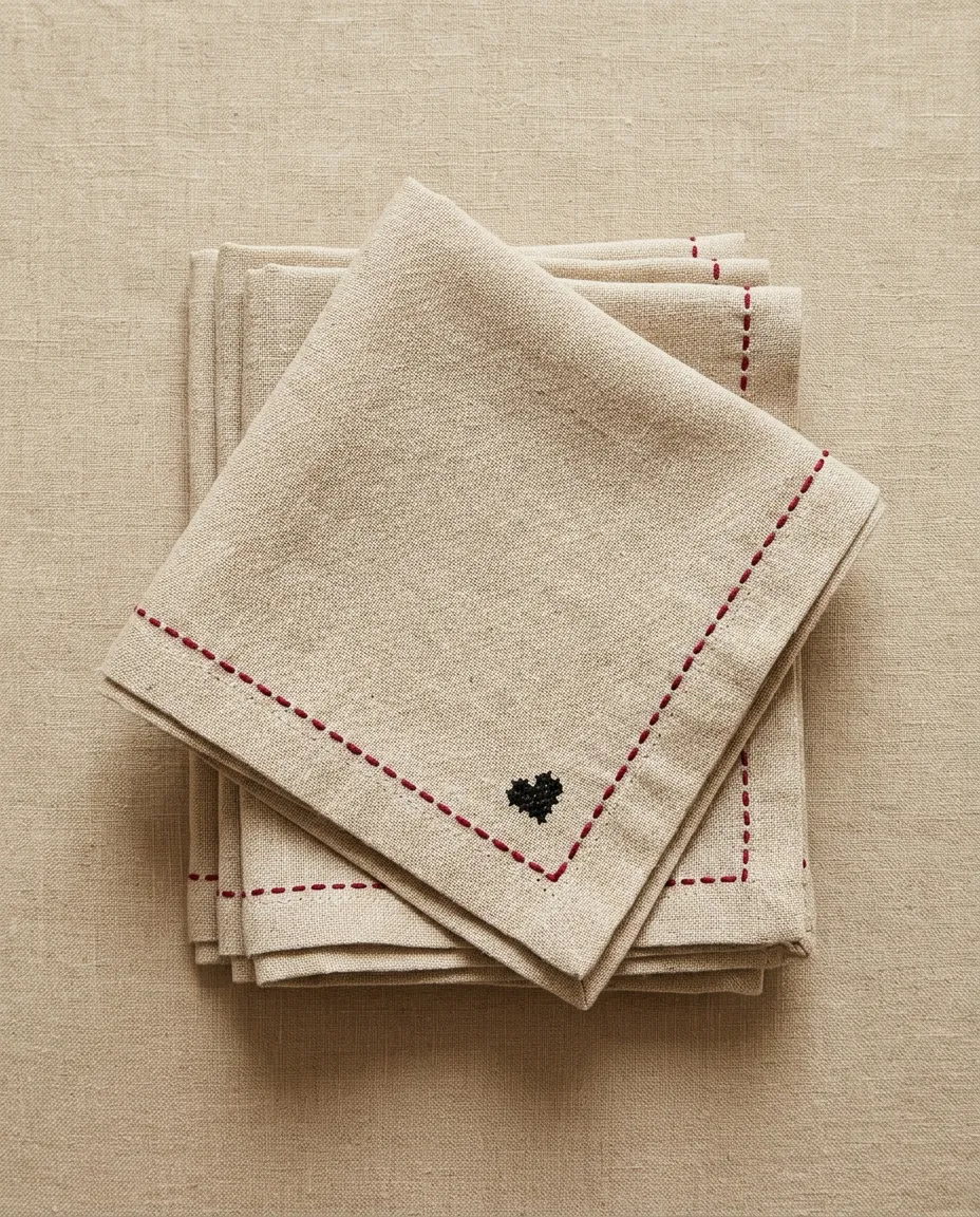 Running Stitch Napkins, Set of 6
