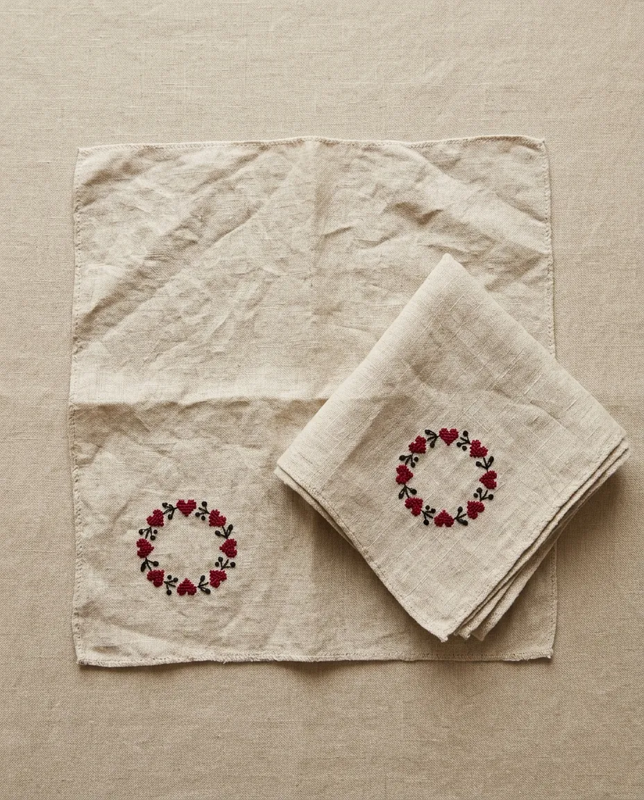 Initial Heart Handkerchief Set