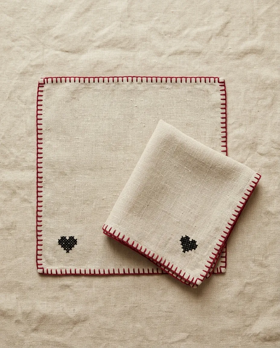 Sweetheart Border Handkerchief Set