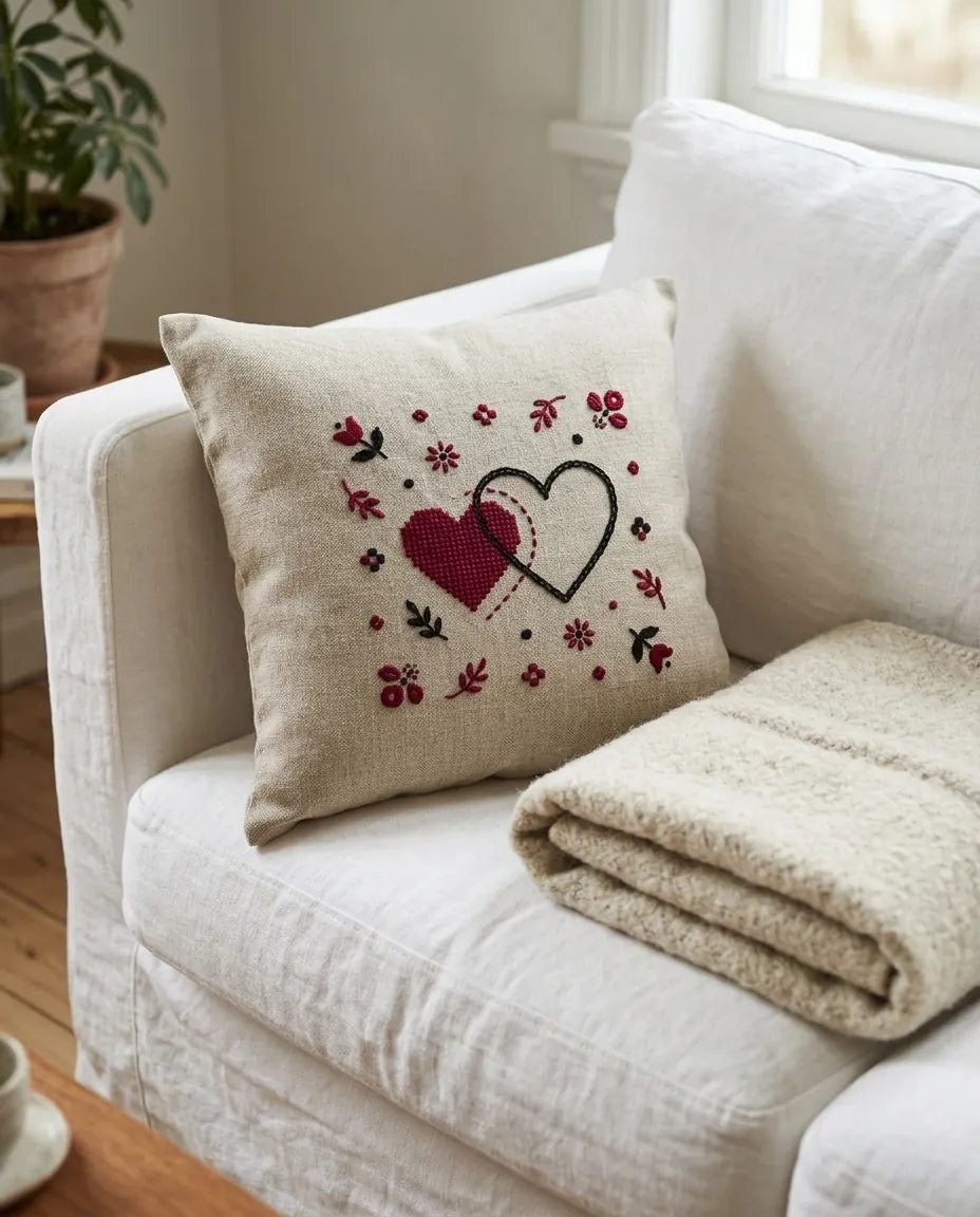 Coração Pillow Cover – in use