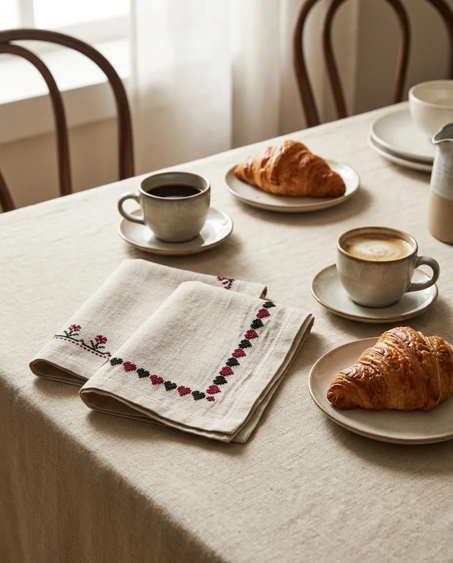 Little Hearts Napkins, Set of 2 – in use
