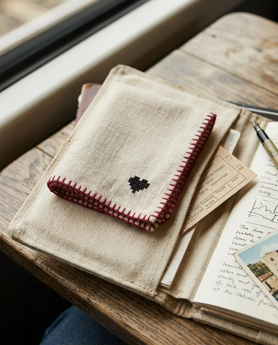 Sweetheart Border Handkerchief Set – in use